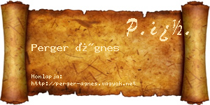 Perger Ágnes névjegykártya